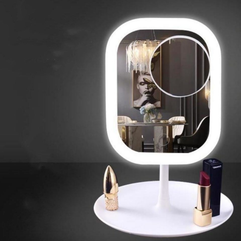 Desktop Mirror with Light Bulbs for Beauty and Makeup