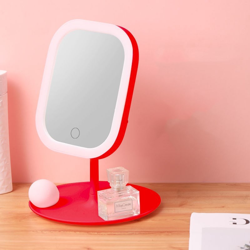 Desktop Mirror with Light Bulbs for Beauty and Makeup