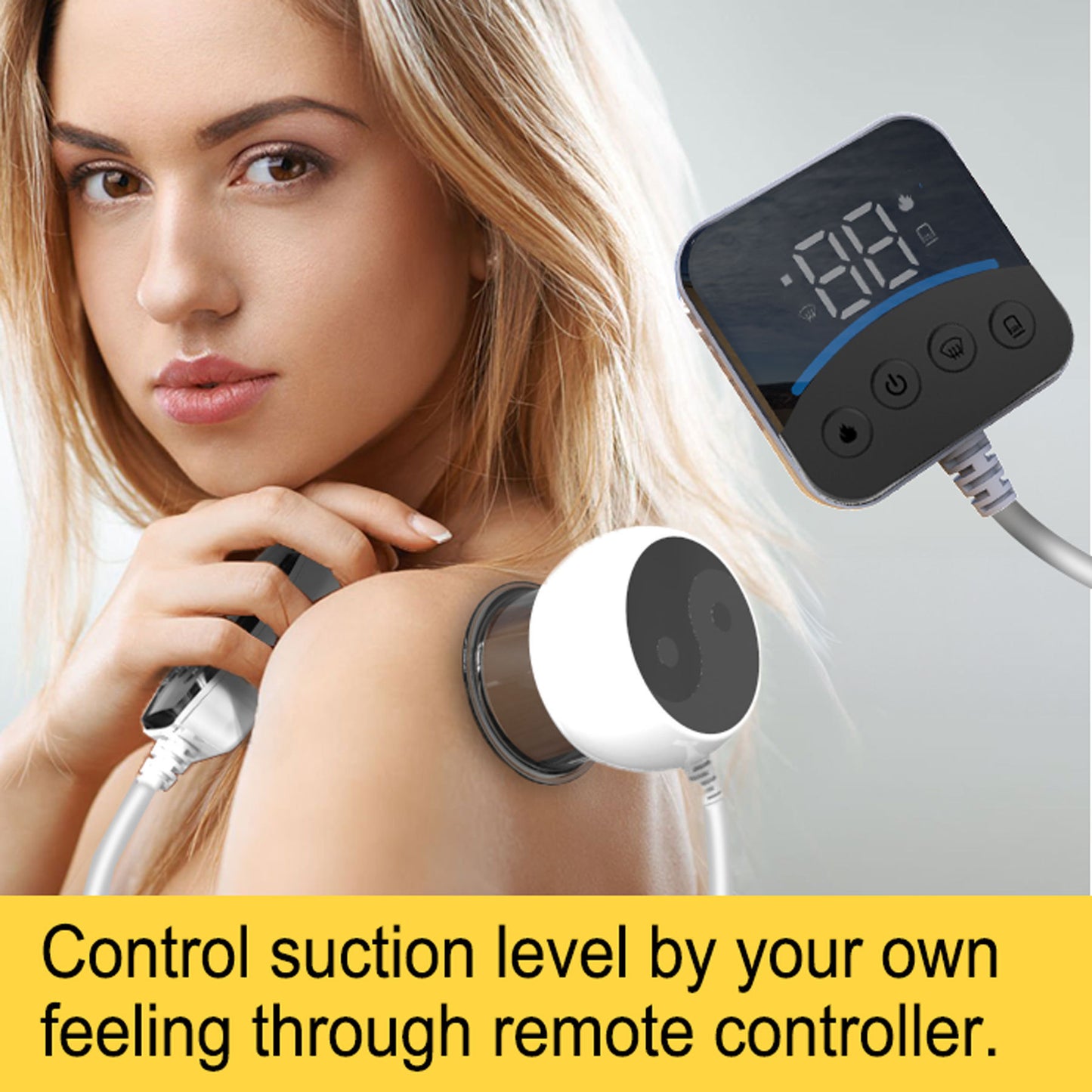 Visual Remote Control Cupping Device with Line Heating and Breathing Massage