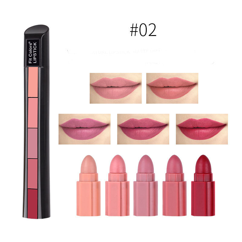 Matte 5-Color Velvet Lipstick Set